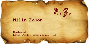 Milin Zobor névjegykártya